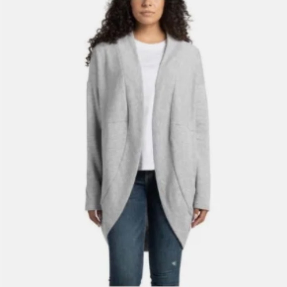 ECOTHREADS 🩶GRAY🩶 FLEECE CARDIGAN OPEN FRONT SIZE MEDIUM 🌟NWT🌟